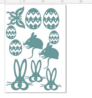 Easter Bilbys, bunnys and eggs, 110 x 180mm min buy 3